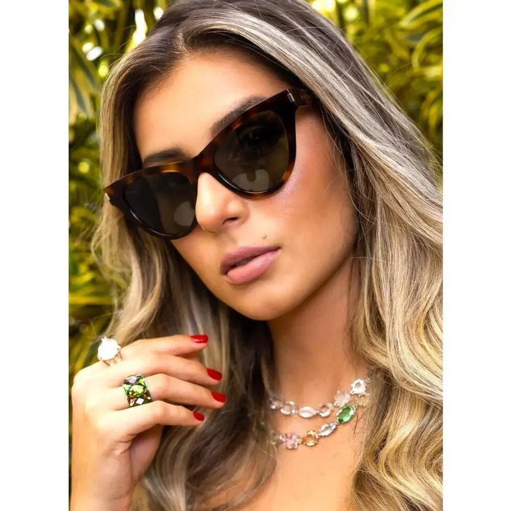 NWT Yves Saint Laurent SL425-003 003 Havana 54mm Sunglasses